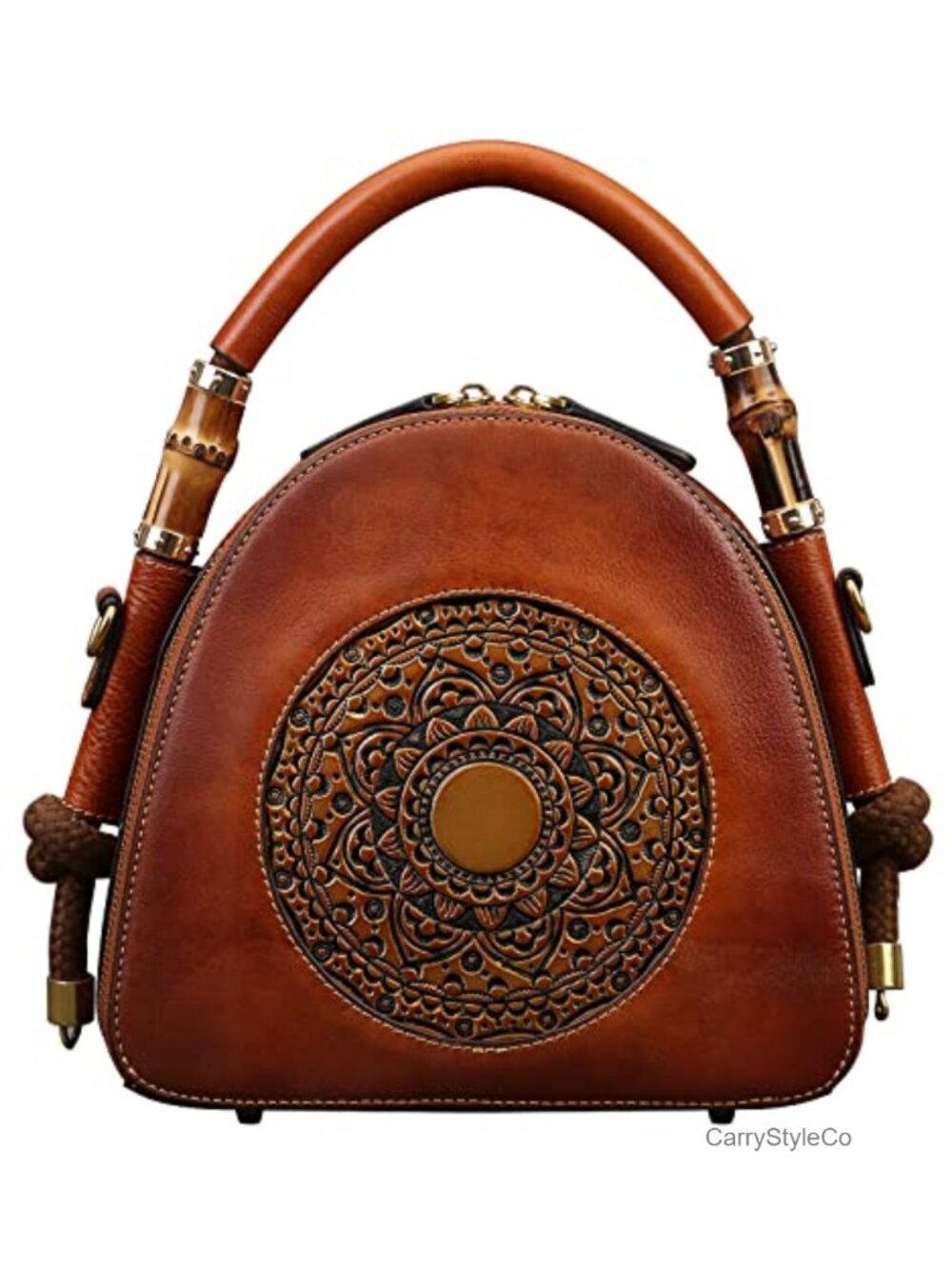 Genuine Leather Satchel Handbag Top Handle Organizer Purse